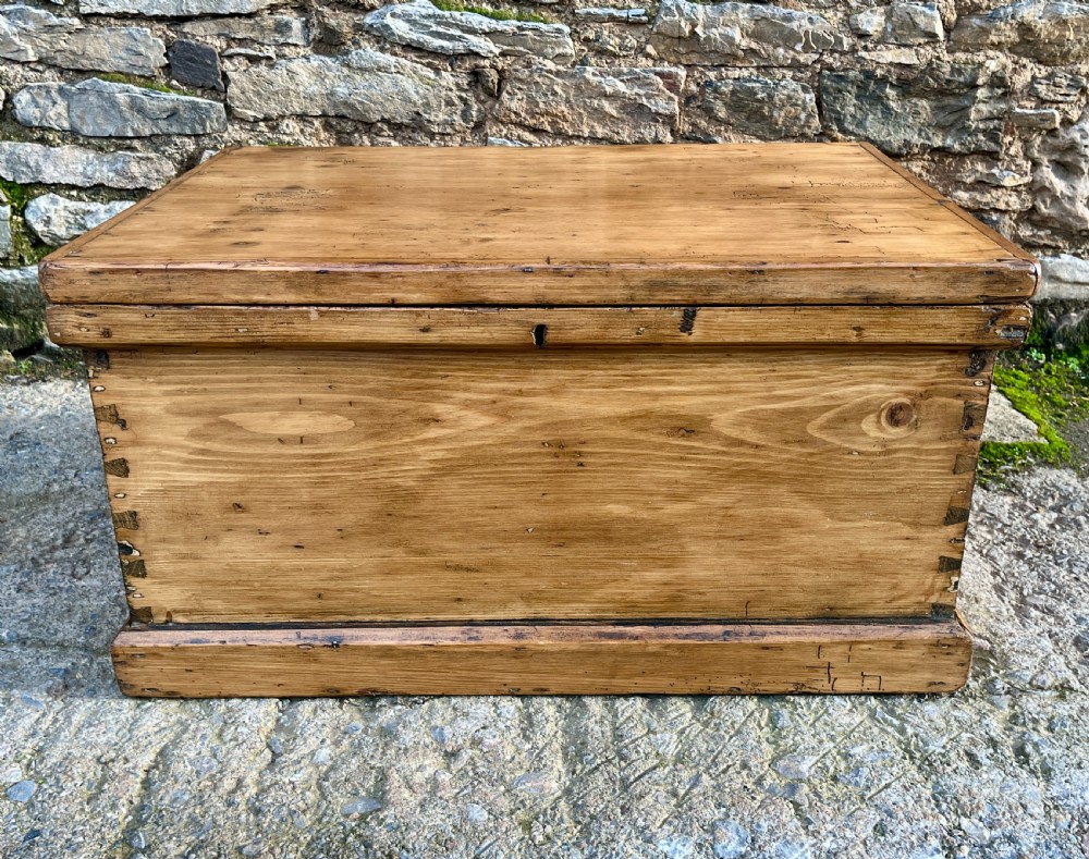 Small Antique Stripped Pine Blanket Box View II