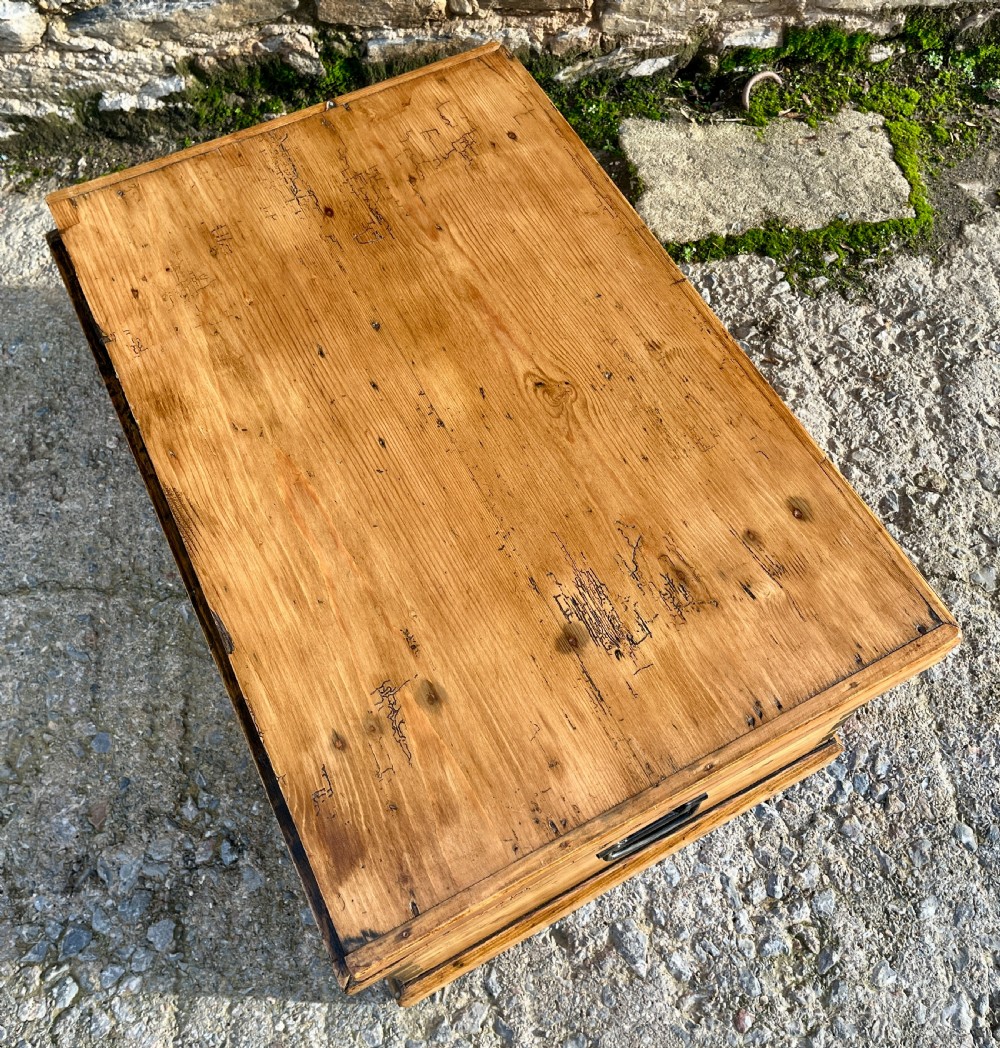 Small Antique Stripped Pine Blanket Box View XI