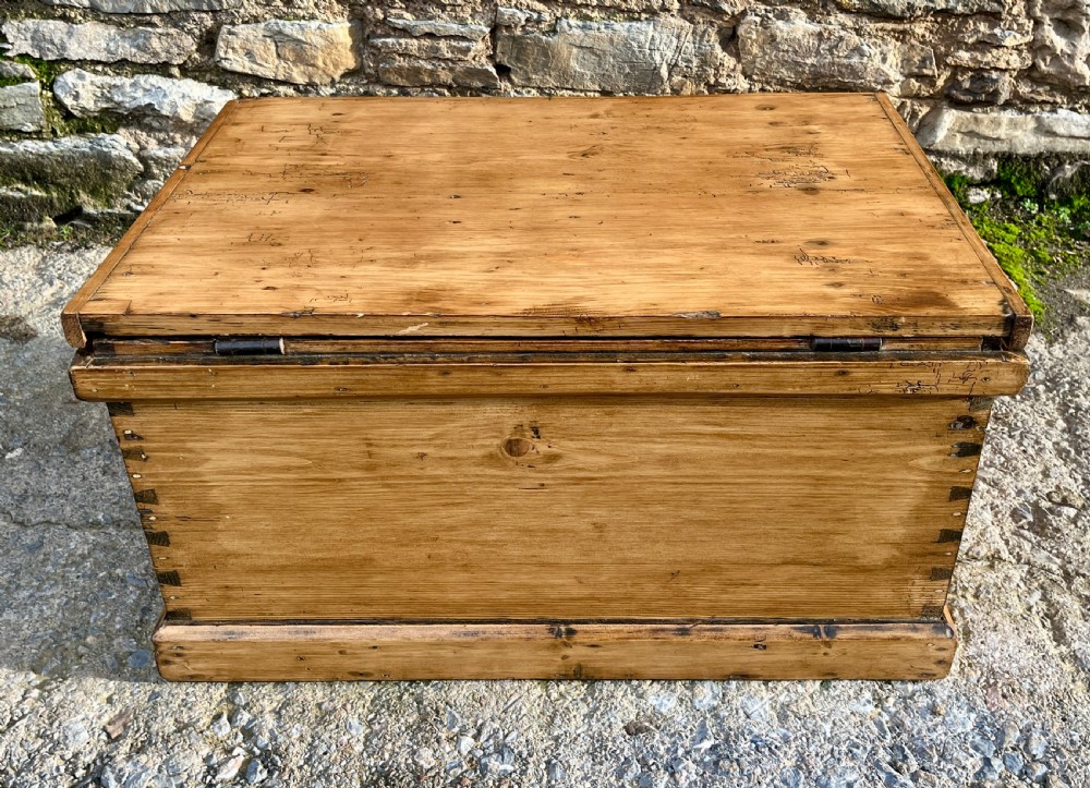 Small Antique Stripped Pine Blanket Box View XVI