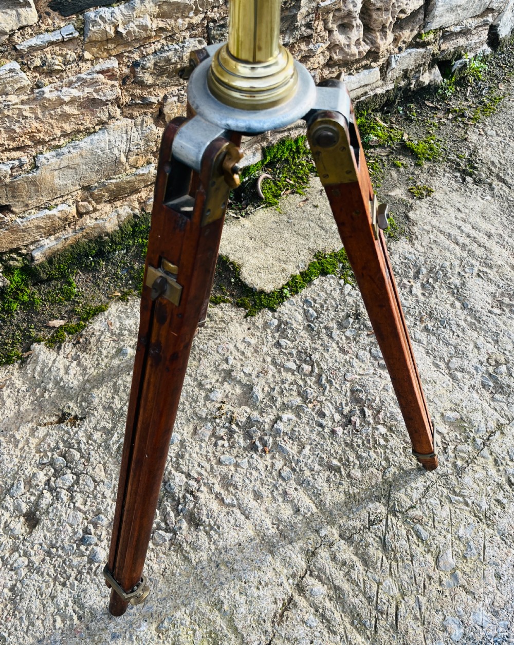 Antique Brass Library Telescope by Broadhurst Clarkson & Co View III