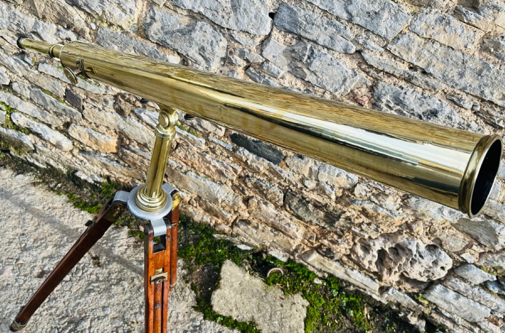 Antique Brass Library Telescope by Broadhurst Clarkson & Co View IV