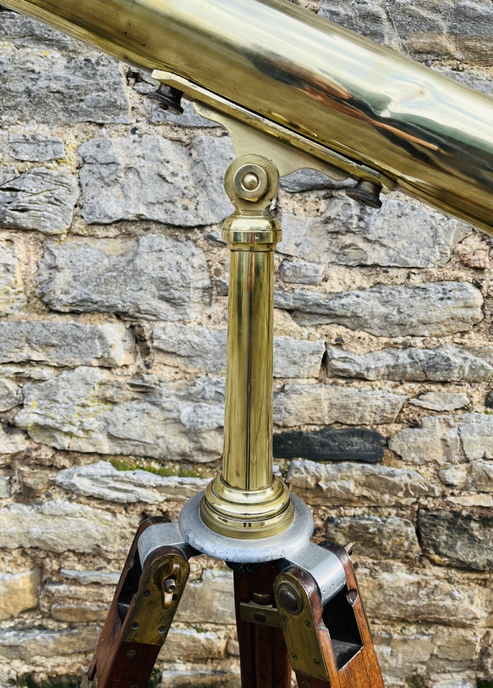 Antique Brass Library Telescope by Broadhurst Clarkson & Co View VII