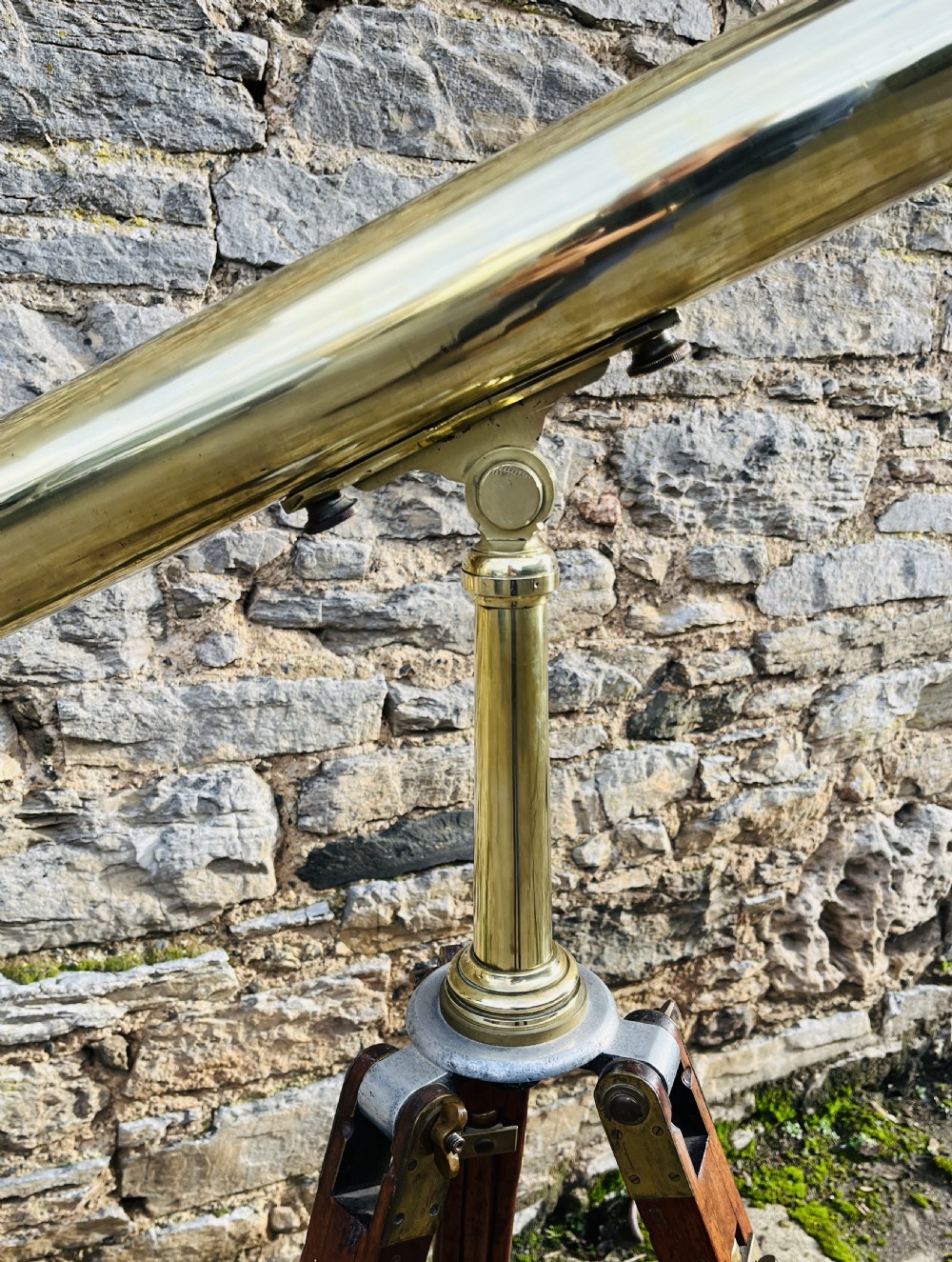 Antique Brass Library Telescope by Broadhurst Clarkson & Co View XIII