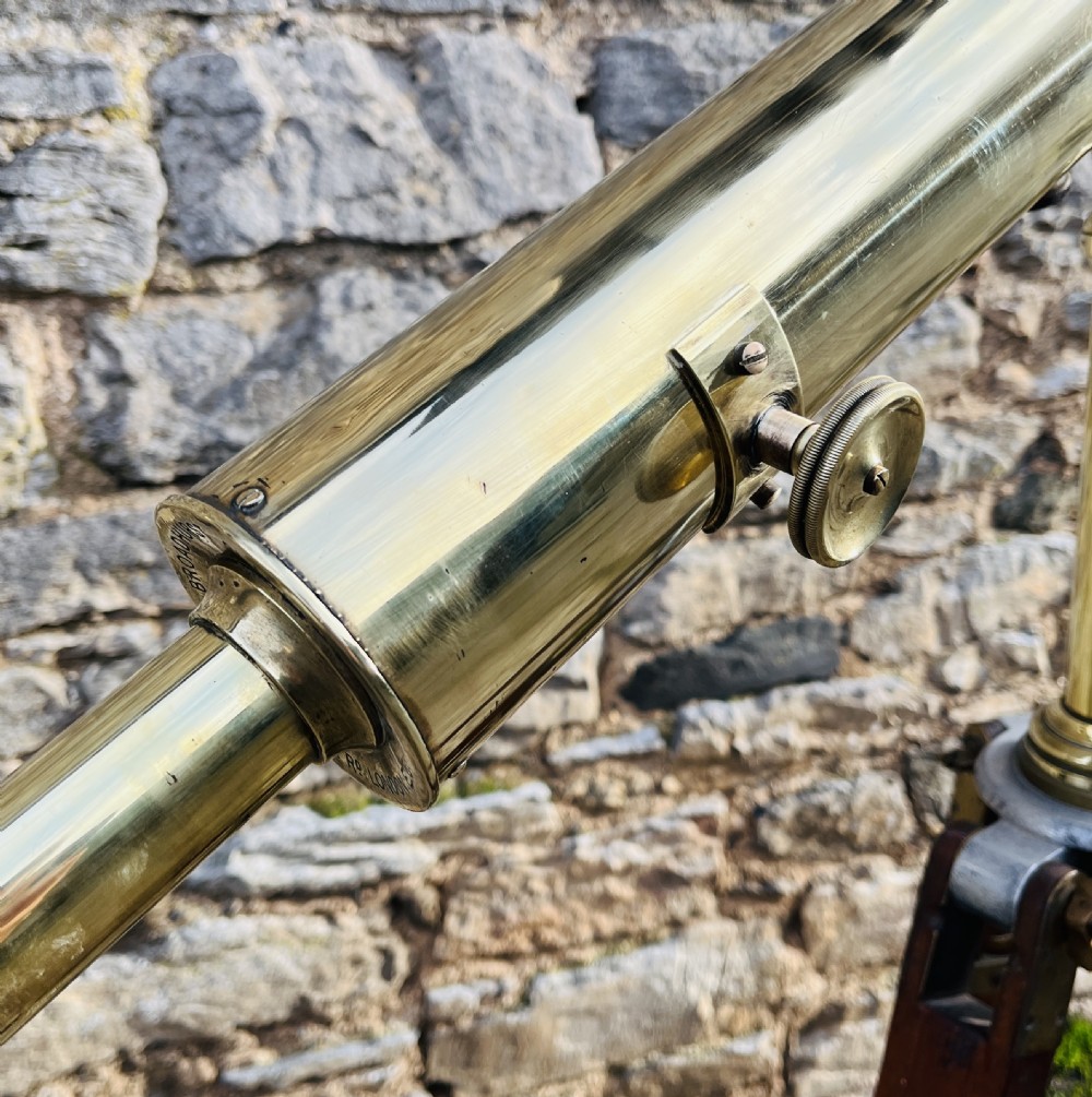 Antique Brass Library Telescope by Broadhurst Clarkson & Co View XVI