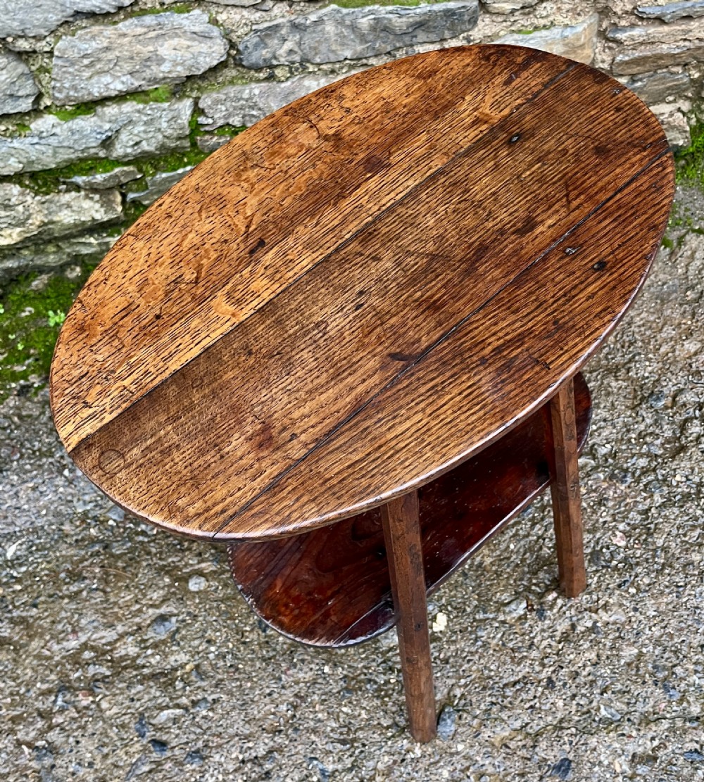 Antique Oak Two Tier Table View XI