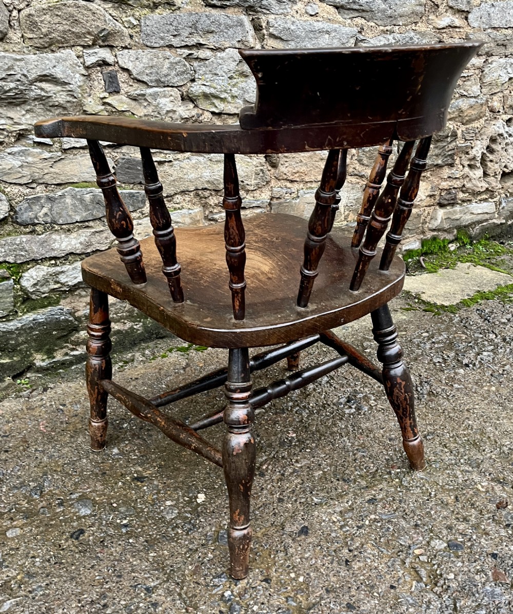 Antique Elm Captains Chair View X