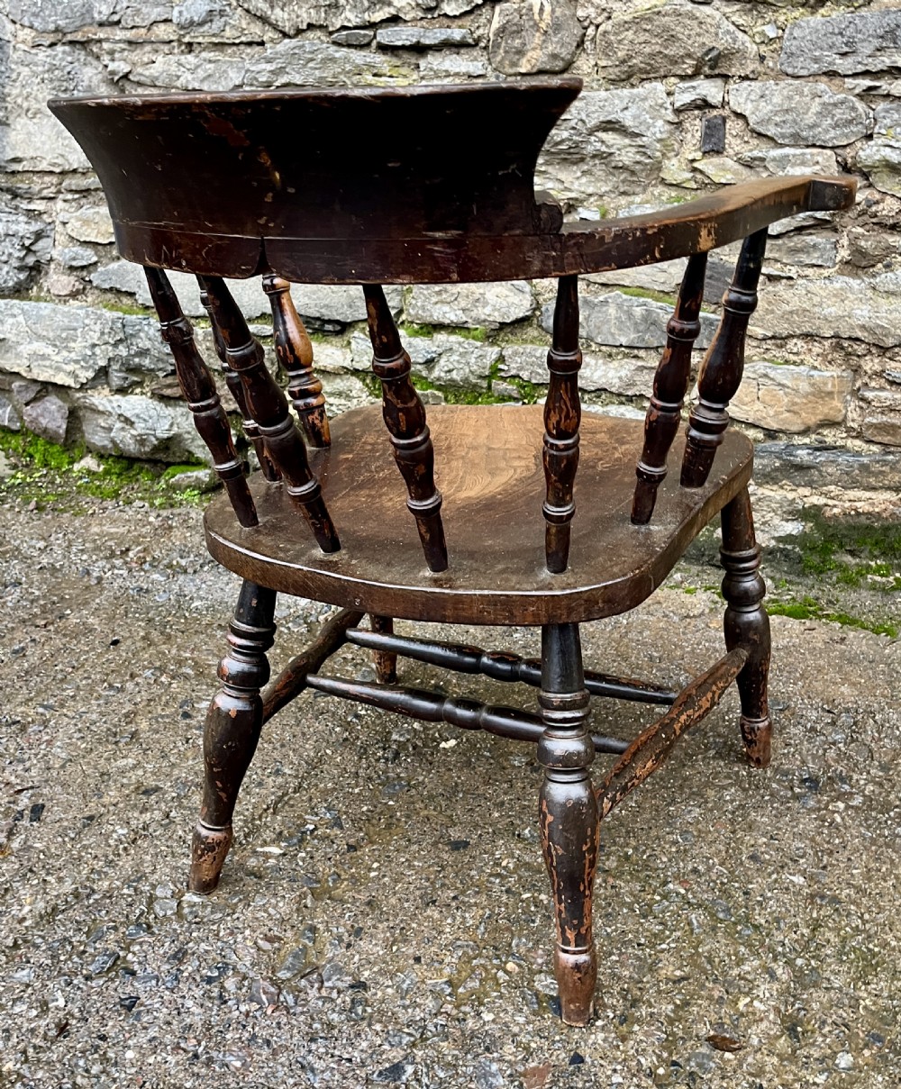 Antique Elm Captains Chair View XII