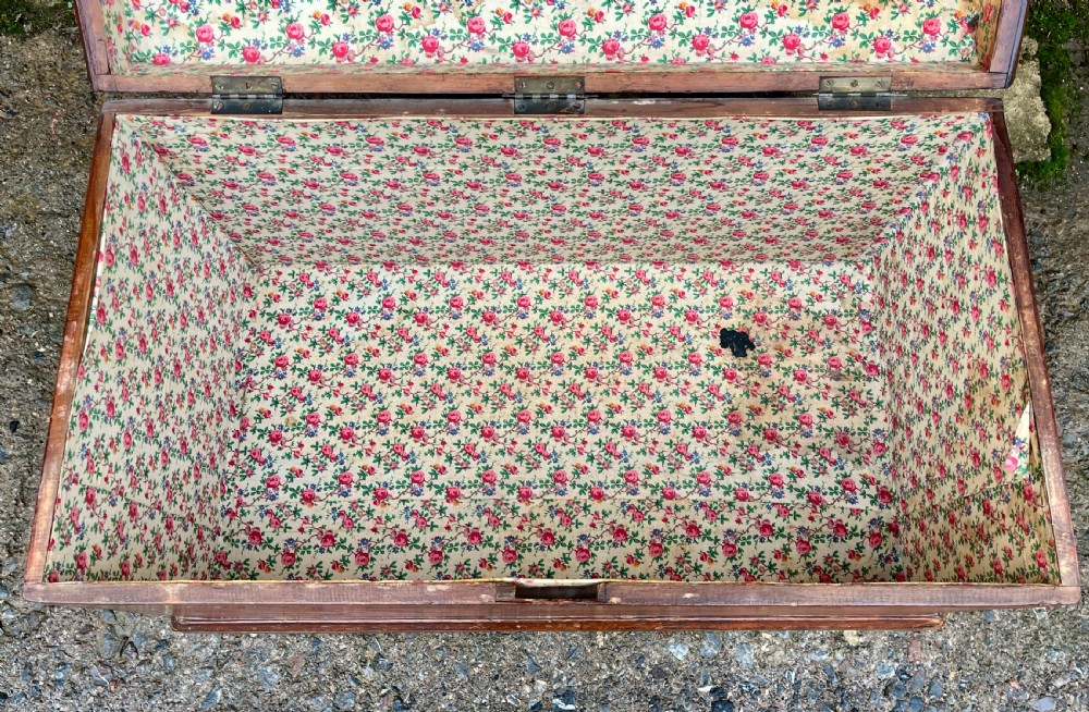 Antique Stained Pine Blanket Box View III