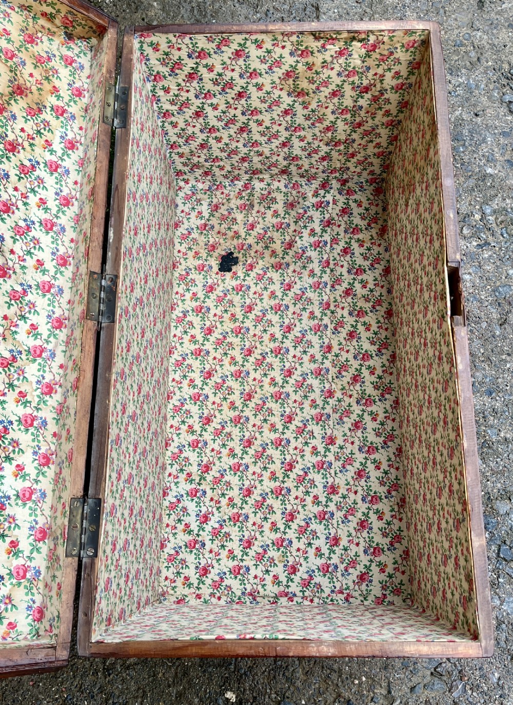 Antique Stained Pine Blanket Box View V