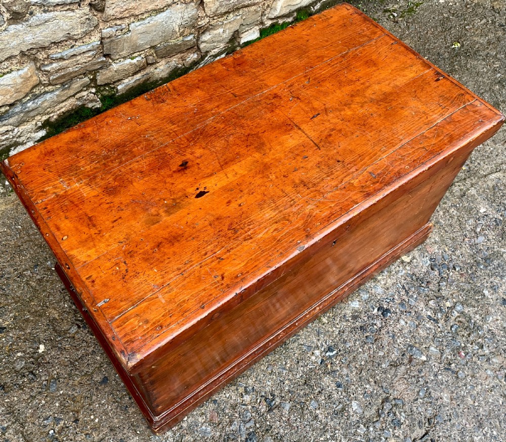 Antique Stained Pine Blanket Box View VII
