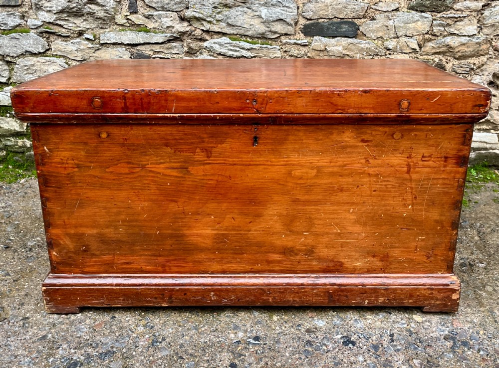 Antique Stained Pine Blanket Box View VIII