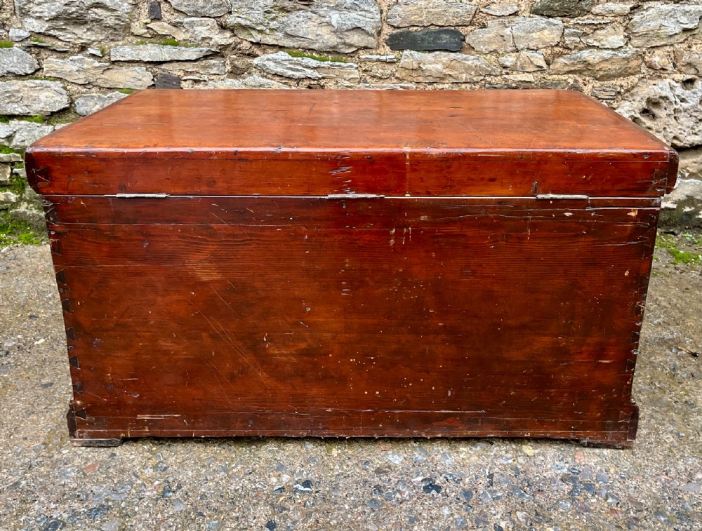 Antique Stained Pine Blanket Box View XIII