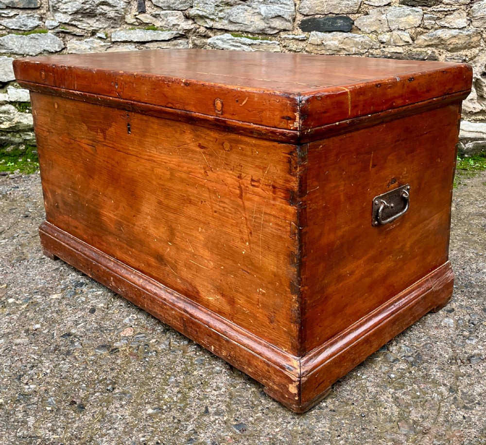 Antique Stained Pine Blanket Box View XIX