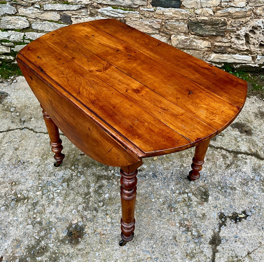 Antique French Fruitwood Drop Leaf Table View II