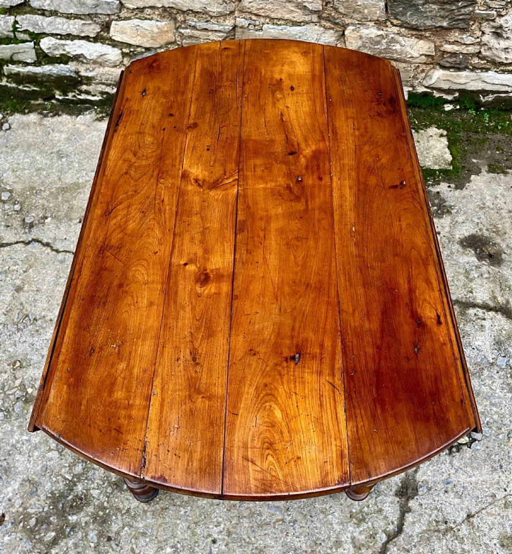 Antique French Fruitwood Drop Leaf Table View V