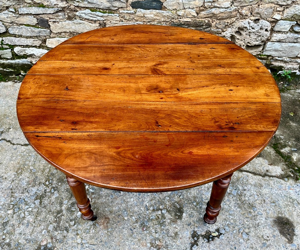 Antique French Fruitwood Drop Leaf Table View X