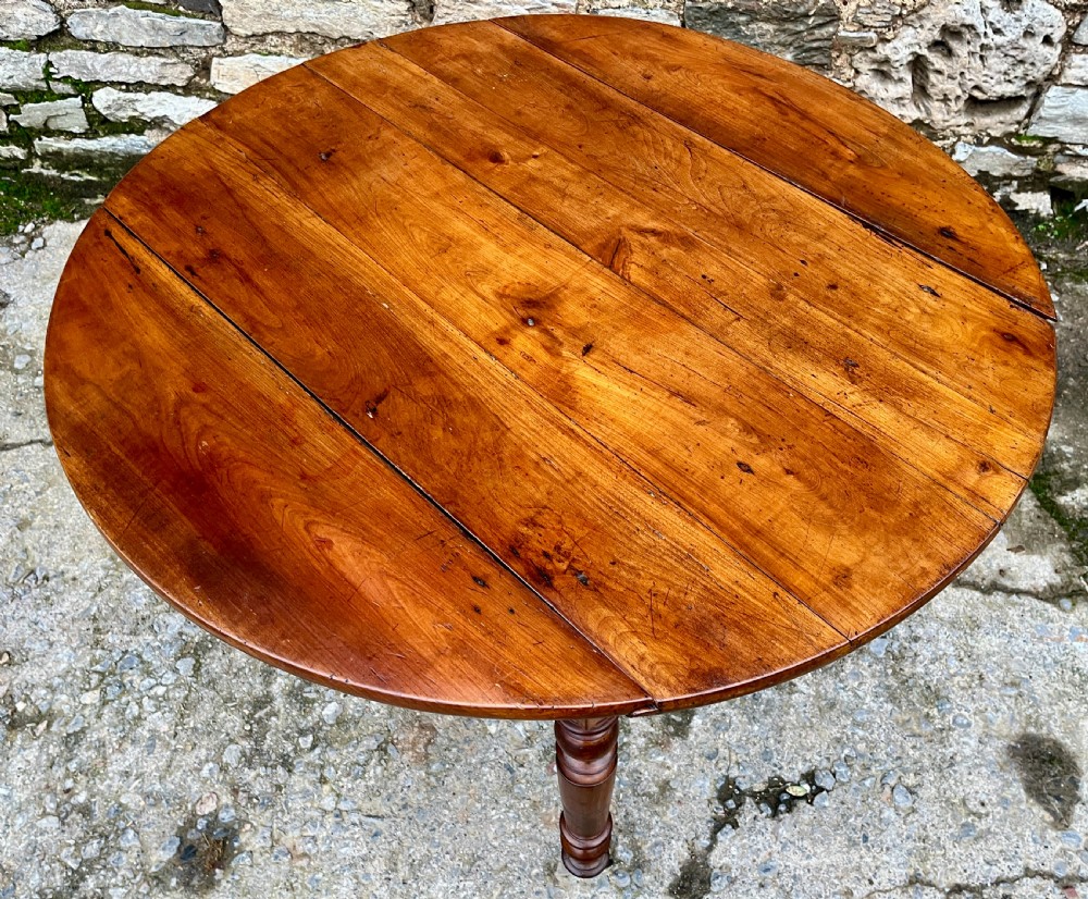 Antique French Fruitwood Drop Leaf Table View XII