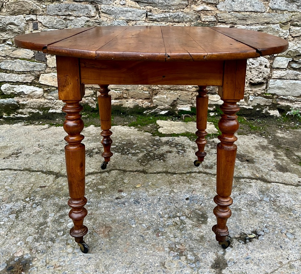 Antique French Fruitwood Drop Leaf Table View XIII