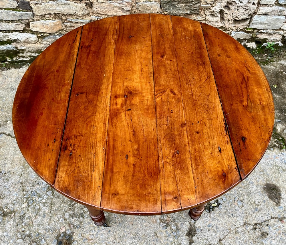 Antique French Fruitwood Drop Leaf Table View XIV
