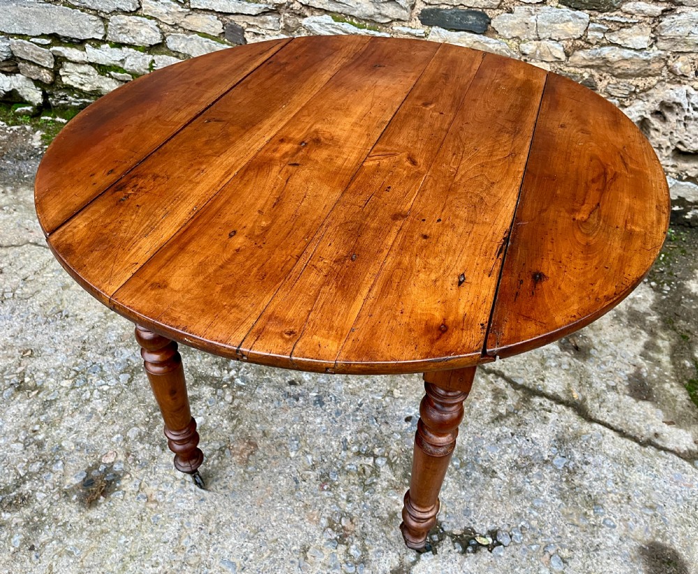 Antique French Fruitwood Drop Leaf Table View XVI