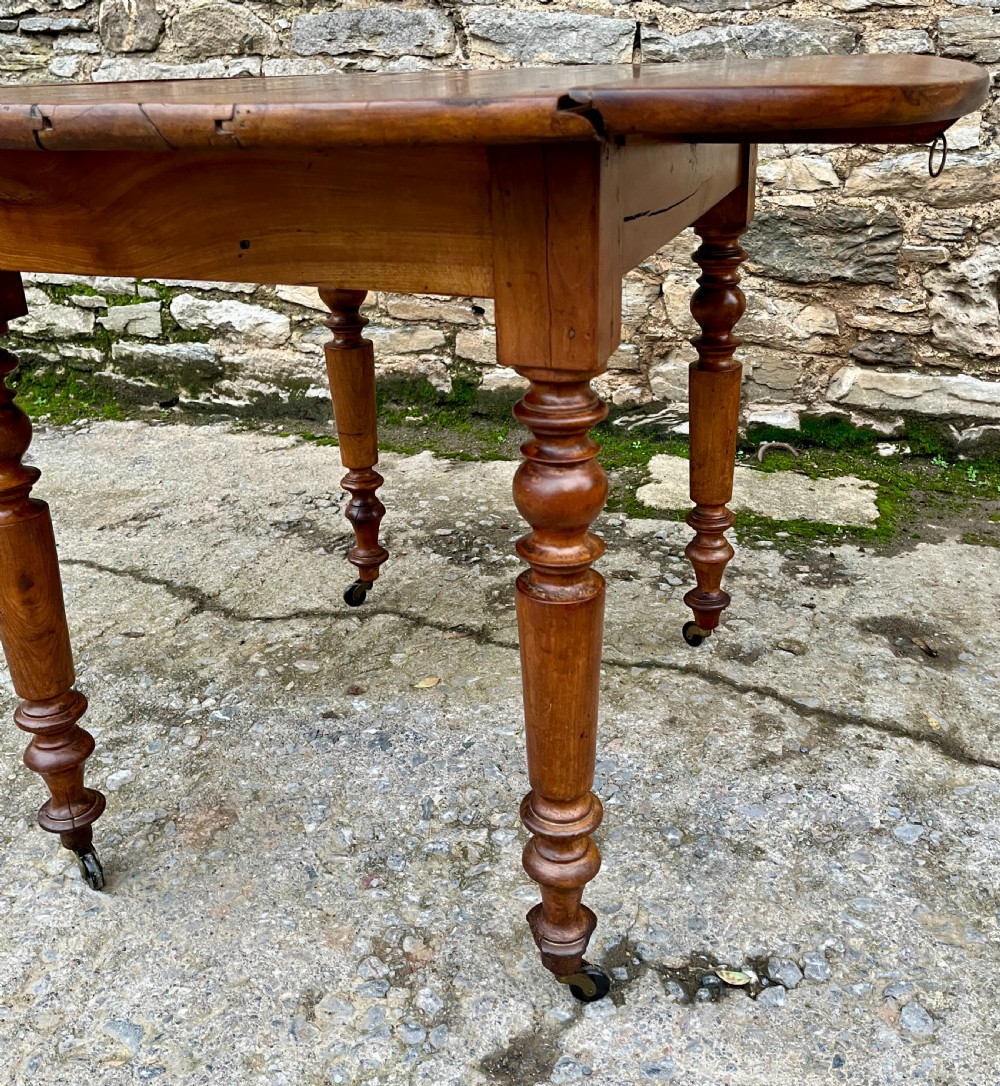 Antique French Fruitwood Drop Leaf Table View XVII