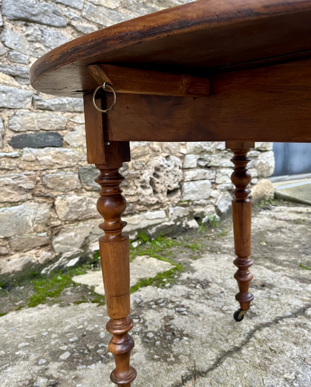 Antique French Fruitwood Drop Leaf Table View XXIII