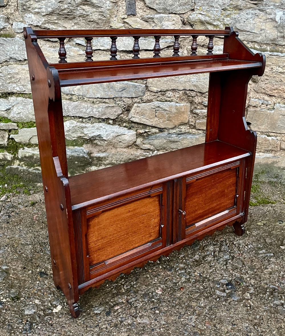 Antique Mahogany Wall Hanging Cabinet View IV