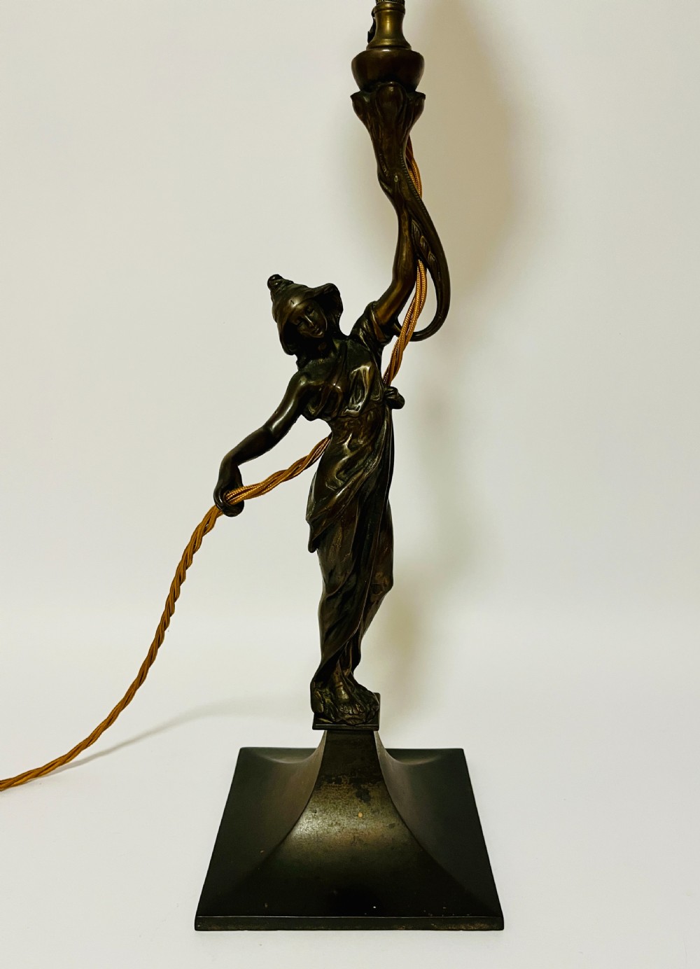 Art Nouveau Bronzed Figural Table Lamp View II