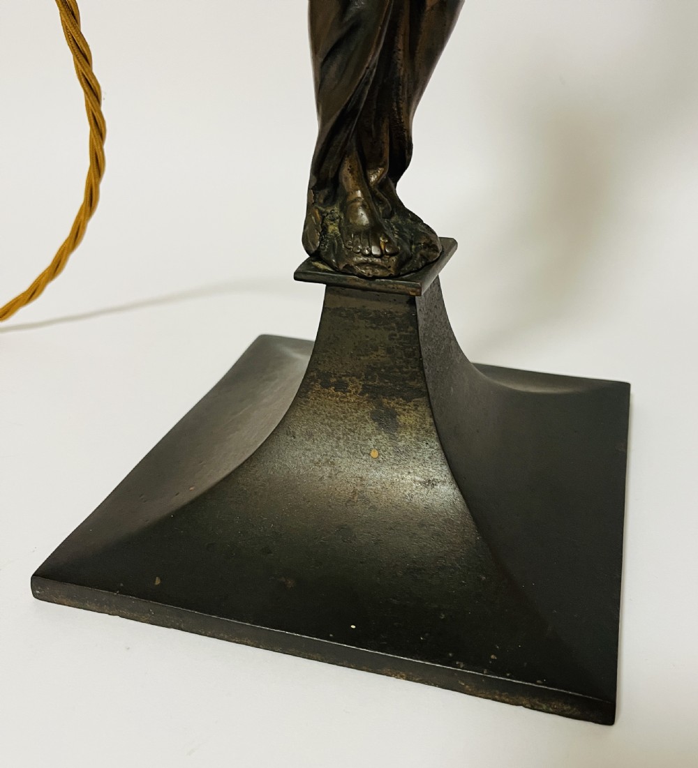 Art Nouveau Bronzed Figural Table Lamp View IV