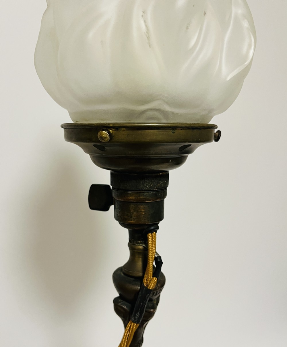 Art Nouveau Bronzed Figural Table Lamp View VIII