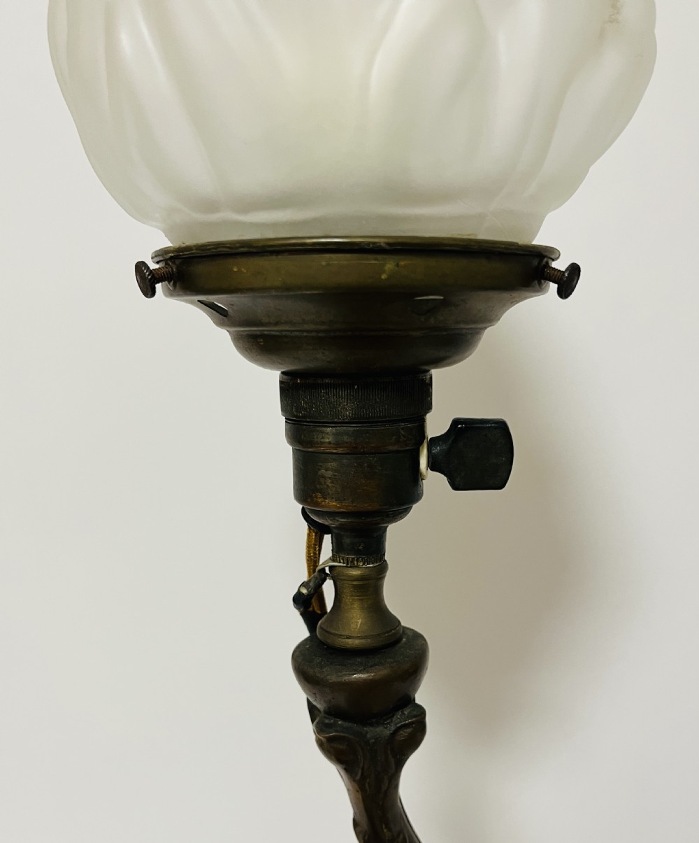 Art Nouveau Bronzed Figural Table Lamp View XIII