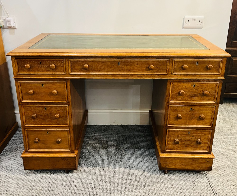 Victorian Oak Pedestal Desk View II