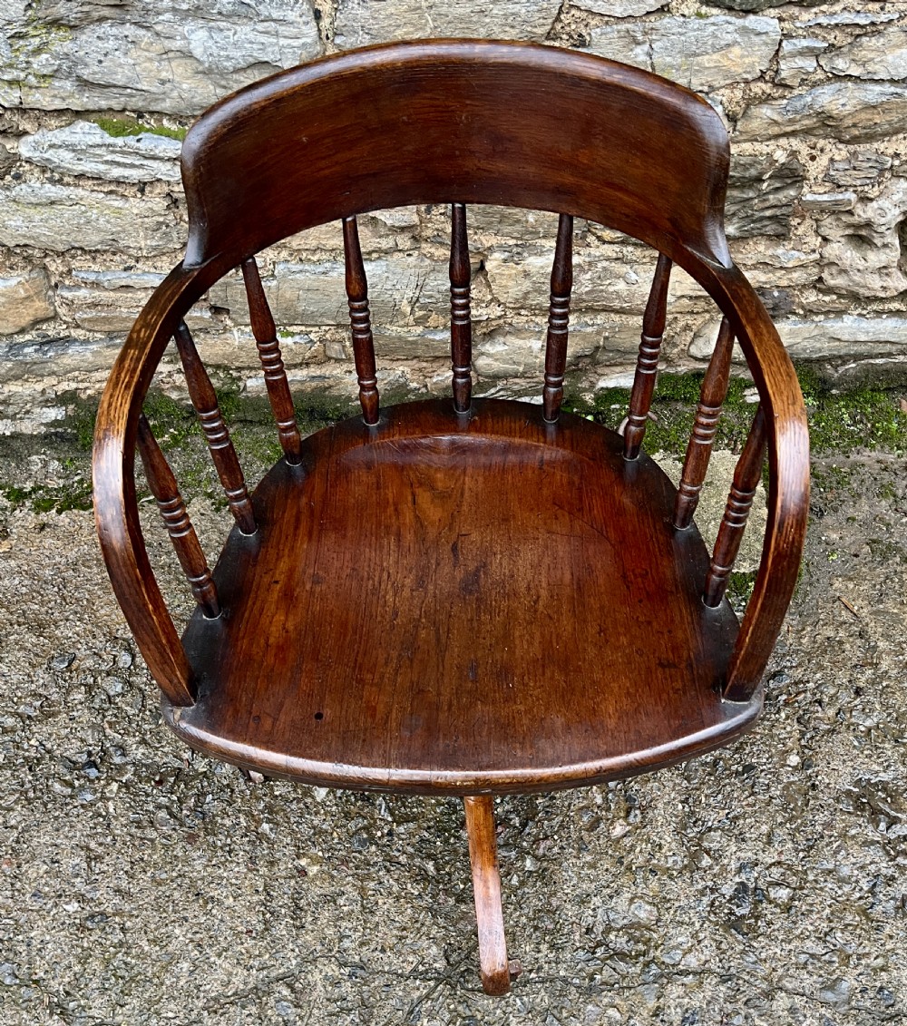 Antique Oak Swivel Desk Chair View II
