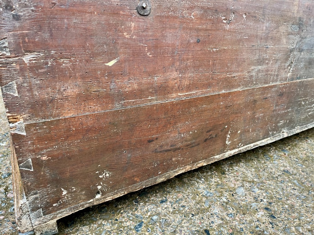 Antique Continental Painted Marriage Chest View XIV