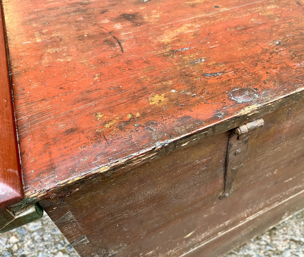 Antique Continental Painted Marriage Chest View XV