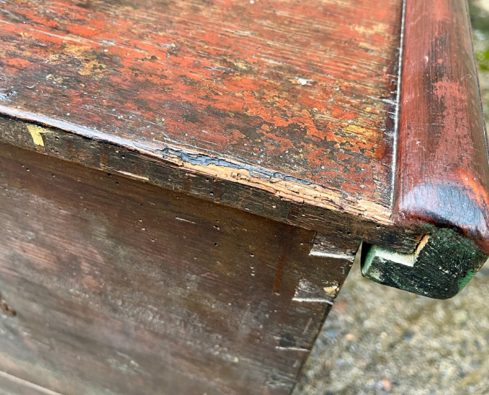 Antique Continental Painted Marriage Chest View XVI