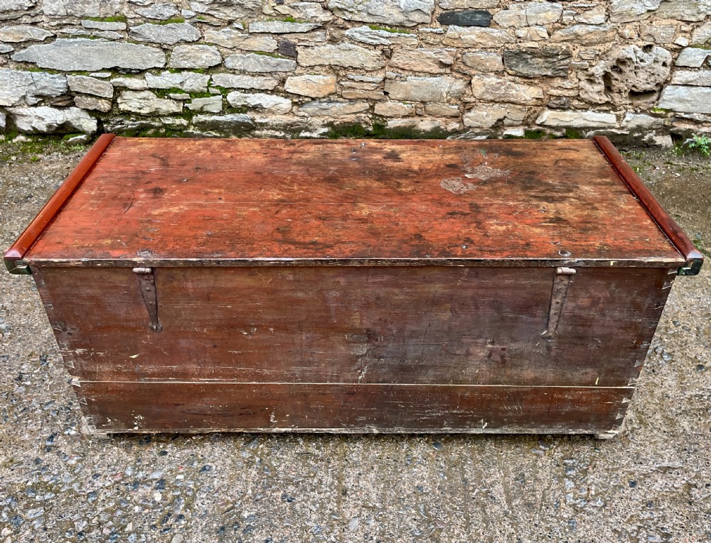 Antique Continental Painted Marriage Chest View XVII