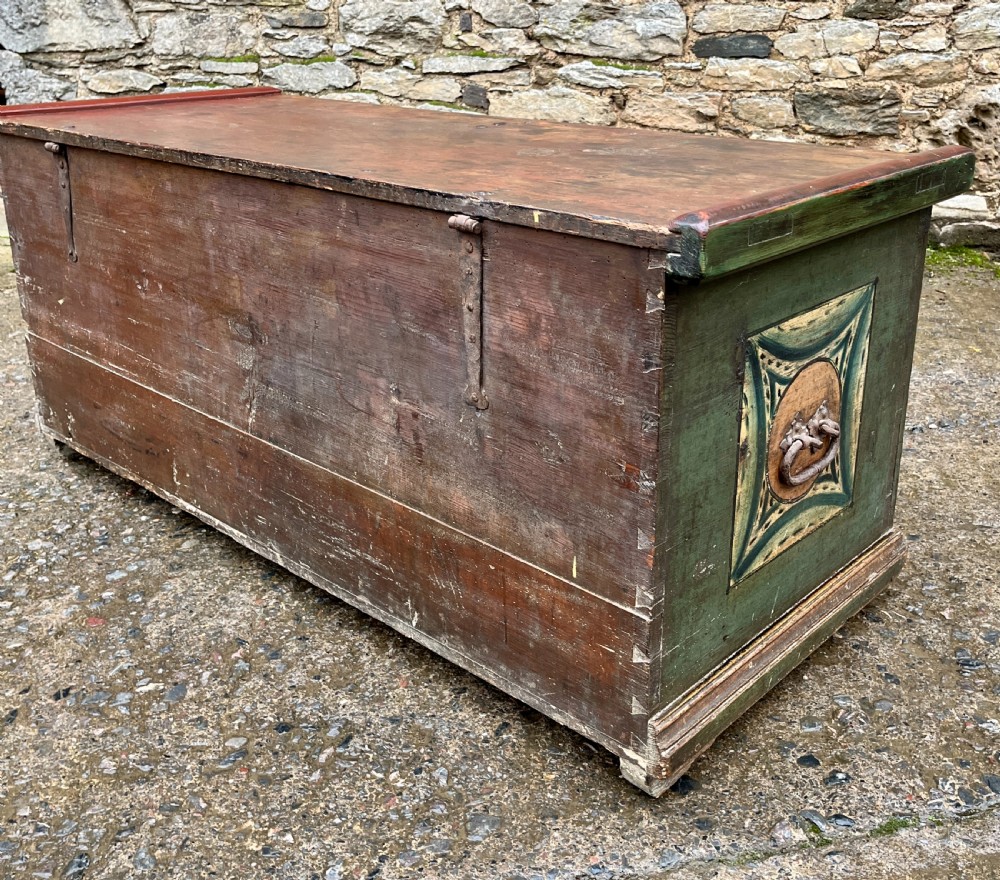 Antique Continental Painted Marriage Chest View XVIII