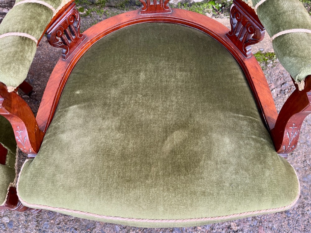 Pair of Edwardian Mahogany Framed Tub Chairs View V
