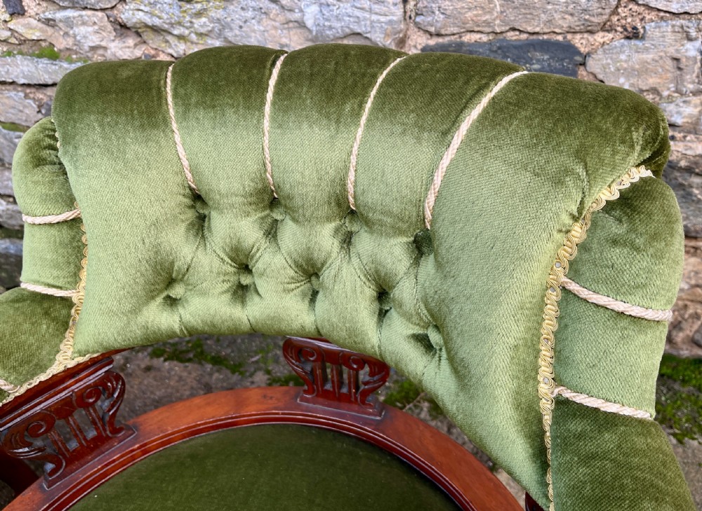 Pair of Edwardian Mahogany Framed Tub Chairs View VI
