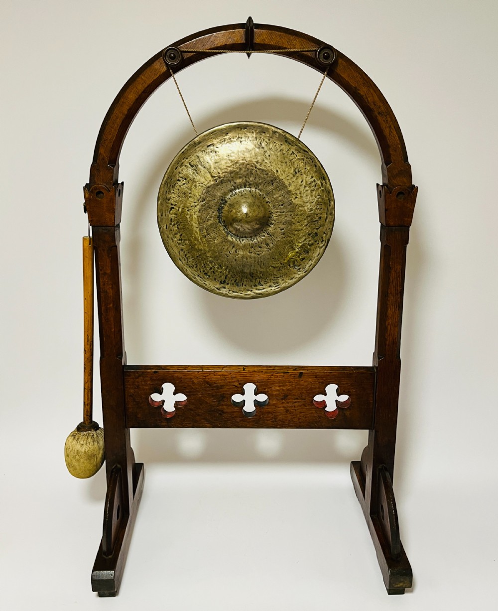 Antique Arts & Crafts Oak Dinner Gong