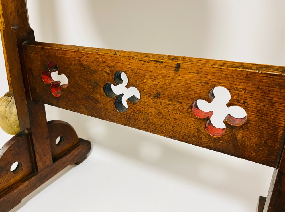 Antique Arts & Crafts Oak Dinner Gong View XI