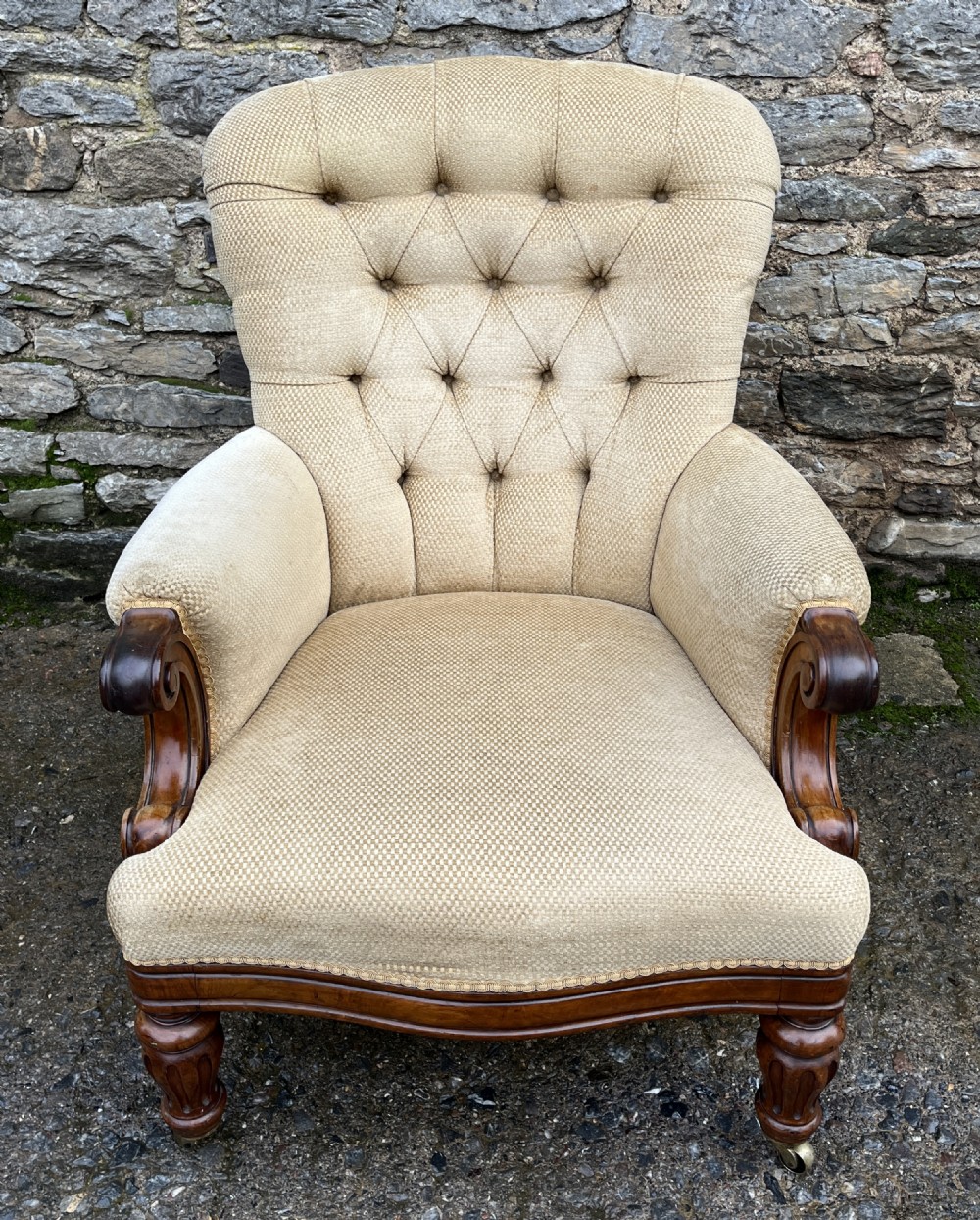 Victorian Walnut Framed Armchair