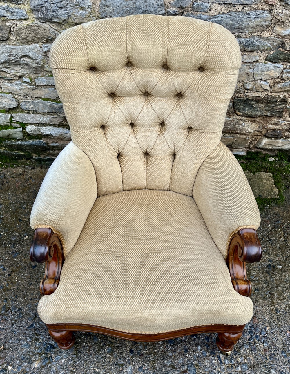 Victorian Walnut Framed Armchair View II
