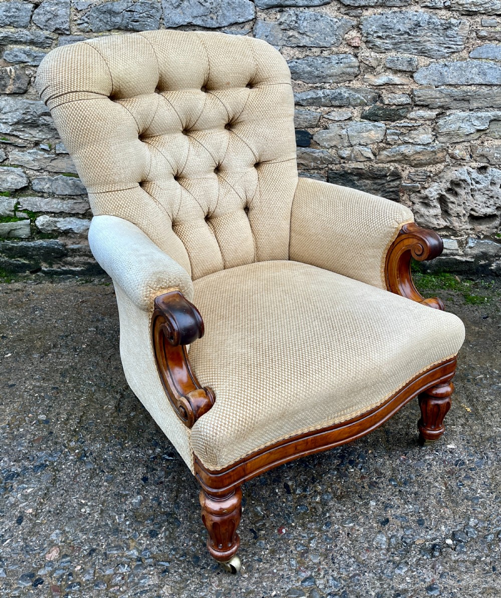 Victorian Walnut Framed Armchair View IX