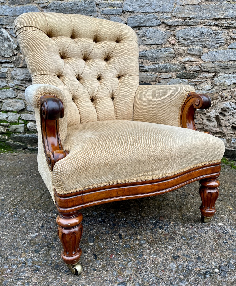 Victorian Walnut Framed Armchair View X