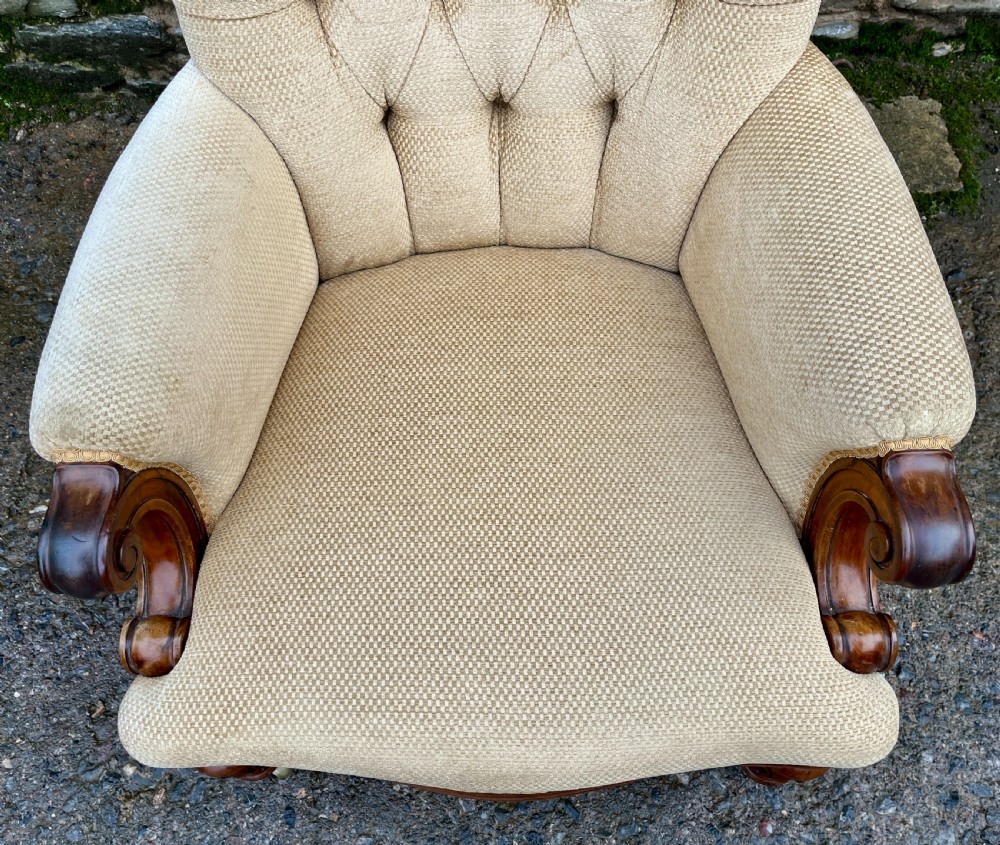 Victorian Walnut Framed Armchair View XX