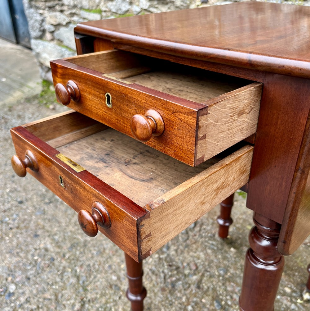 Victorian Mahogany Drop Flap Work Table View IV