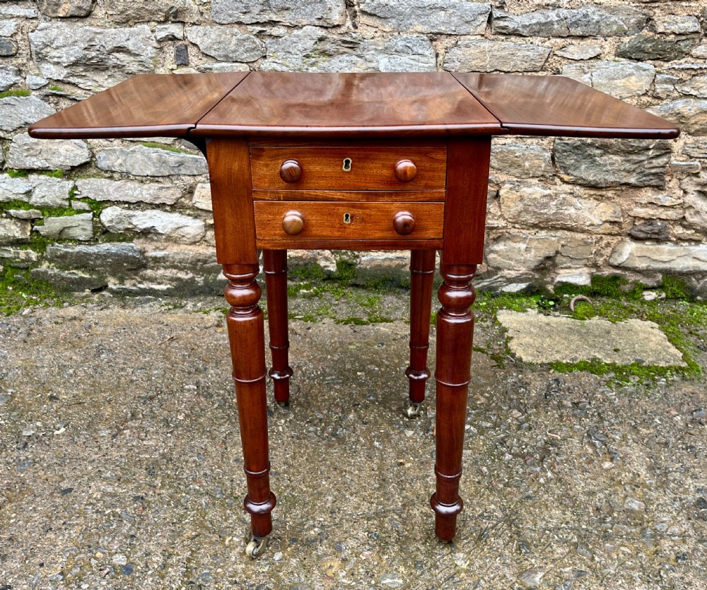 Victorian Mahogany Drop Flap Work Table View VI