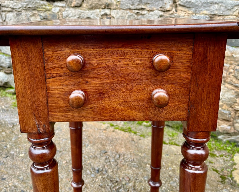 Victorian Mahogany Drop Flap Work Table View IX